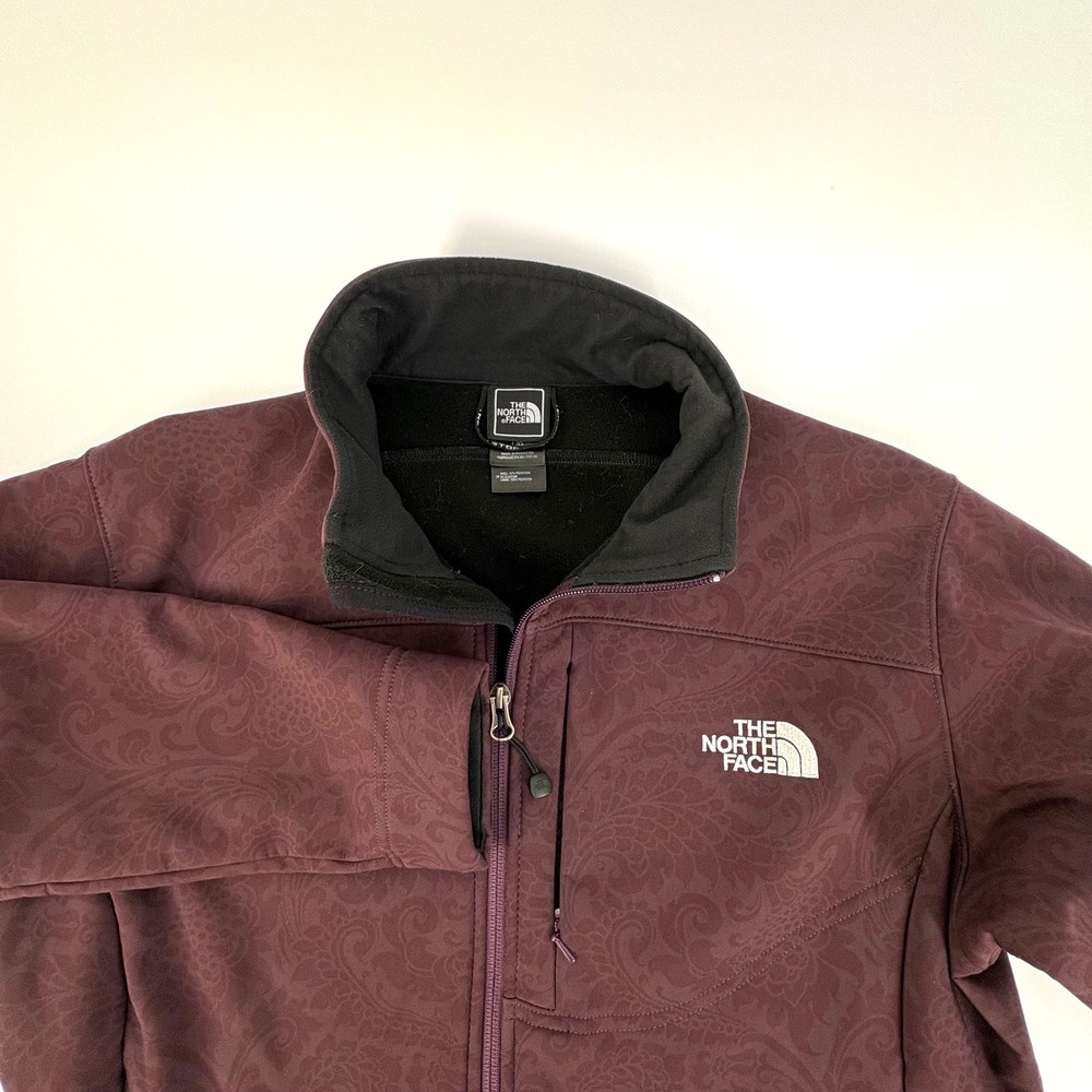 The North Face Womens Apex Bionic Paisley Softshell Jacket Burgundy Maroon L
